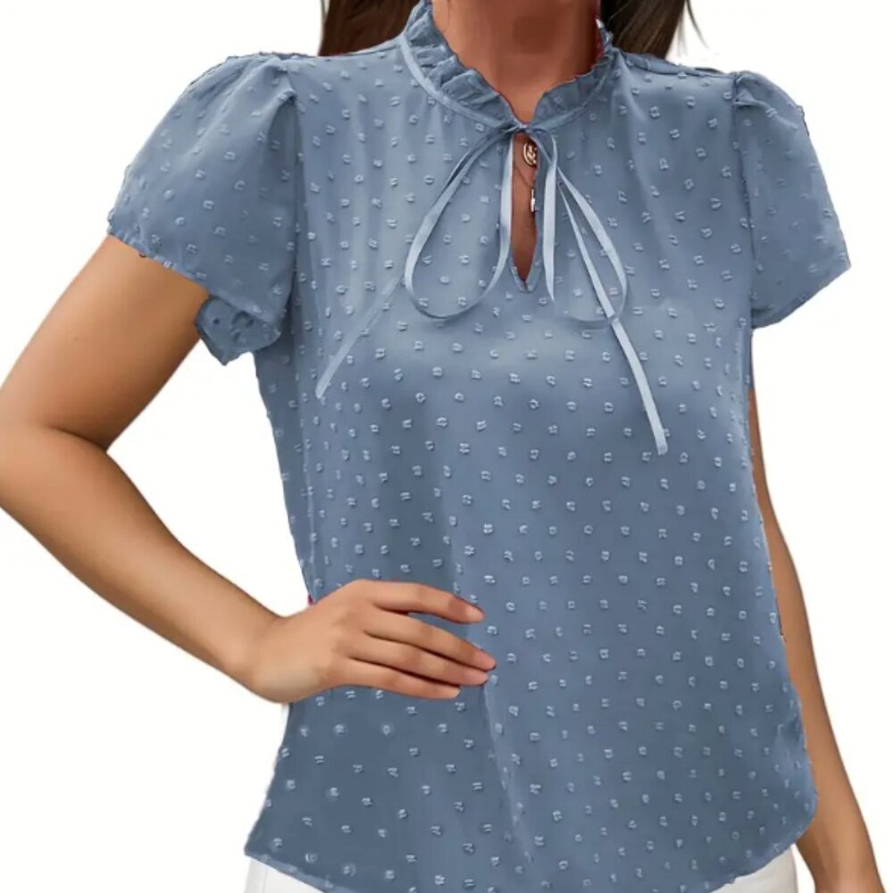 🔥 4 for $20 DEAL 🔥Emery Rose Blue Textured Blouse Size L